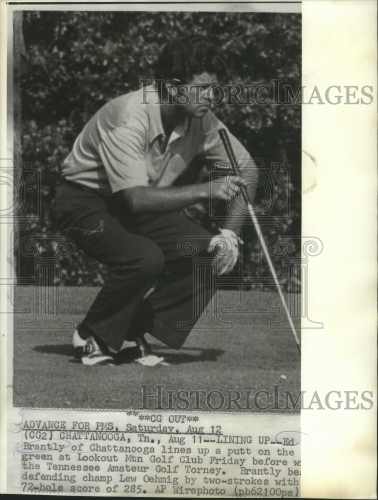 1972 Press Photo Golf - Ed Brantley Lines Putt at Tennessee Amateur Golf Tourney- Historic Images