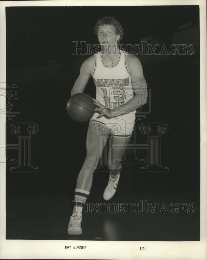 1986 Press Photo LSU Basketball Player Ray Borner- Historic Images