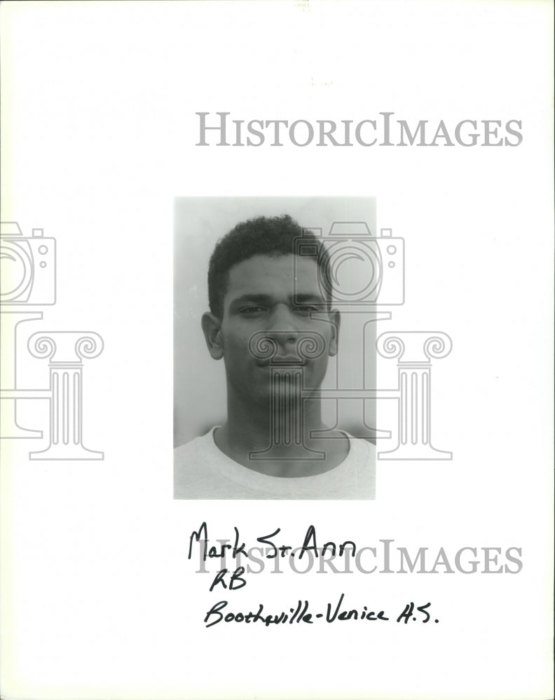 Press Photo Mark St. Ann, Boothville-Venice High School Football Running Back- Historic Images