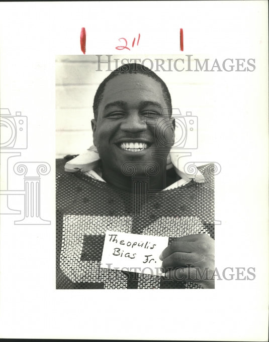 1988 Press Photo Theopulis Bias Jr., Football Player- Historic Images