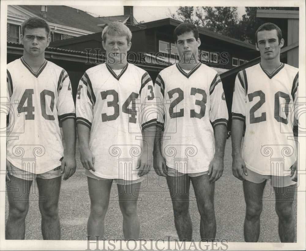 Press Photo Four Behrman Middle School Football Players in Jerseys - nos05147- Historic Images