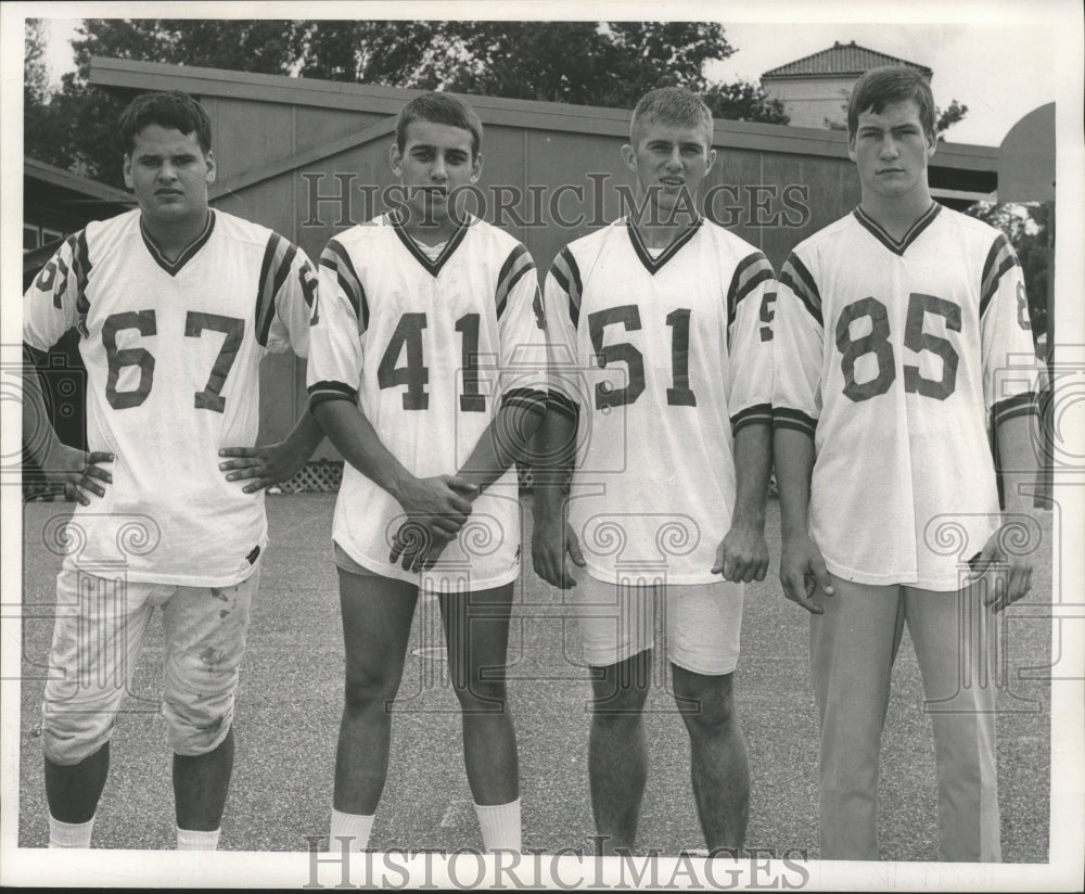 Press Photo Four Behrman High School Football Players in Jerseys - nos05149- Historic Images