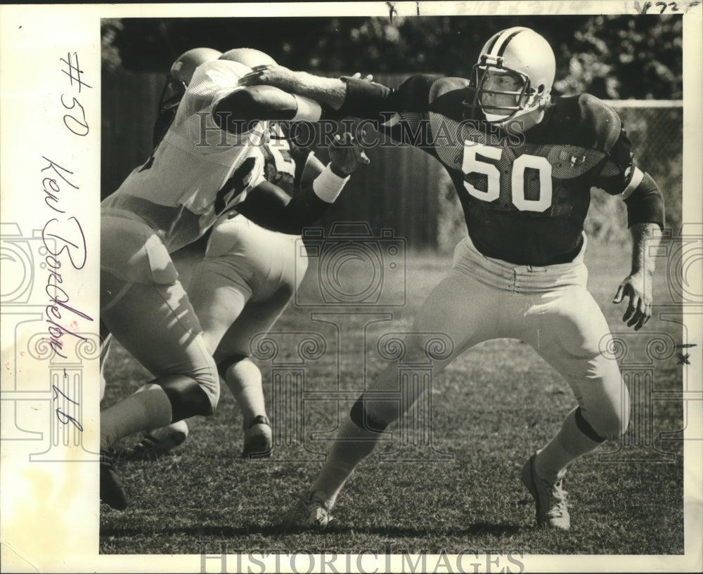 1980 Press Photo Ken Bordelon, Football Linebaker at Game - nos05317- Historic Images