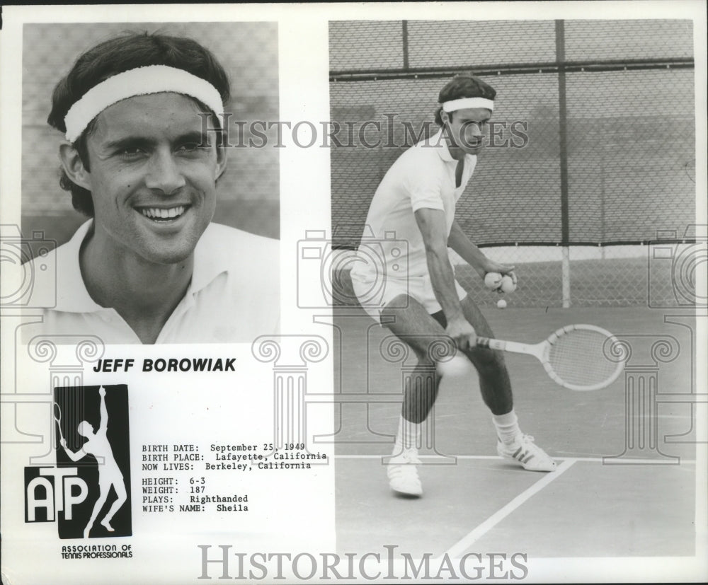 1979 Press Photo Jeff Borowiak Association of Tennis Professionals Tennis Player- Historic Images