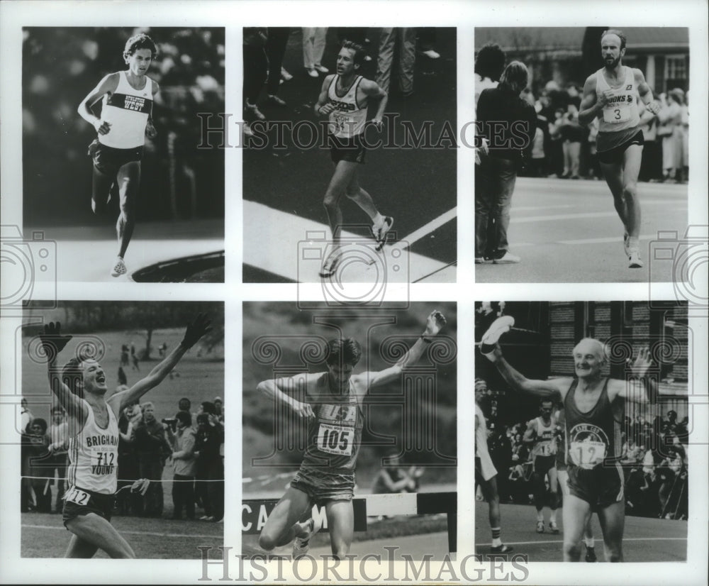 1987 Press Photo Boston Marathon&#39;s American Running Competitors- Historic Images