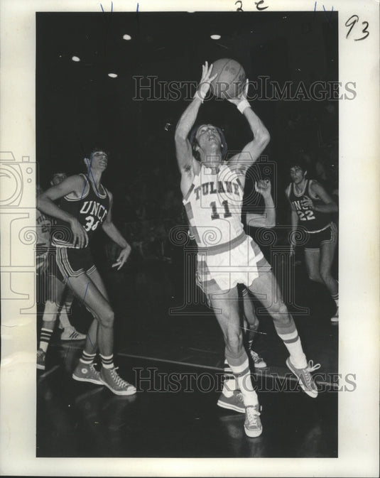 1973 Press Photo Bruce Bolyard, Tulane Basketball Player at Game - nos05641- Historic Images