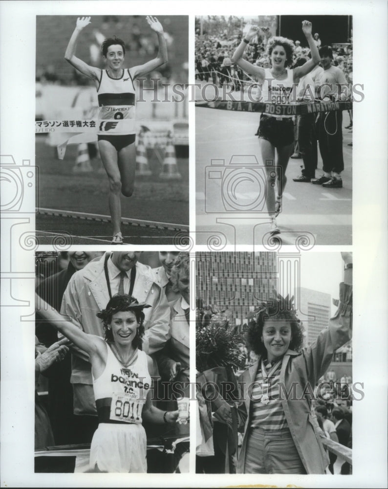 1987 Press Photo Boston Marathon Women Competitive Runners - nos05732- Historic Images