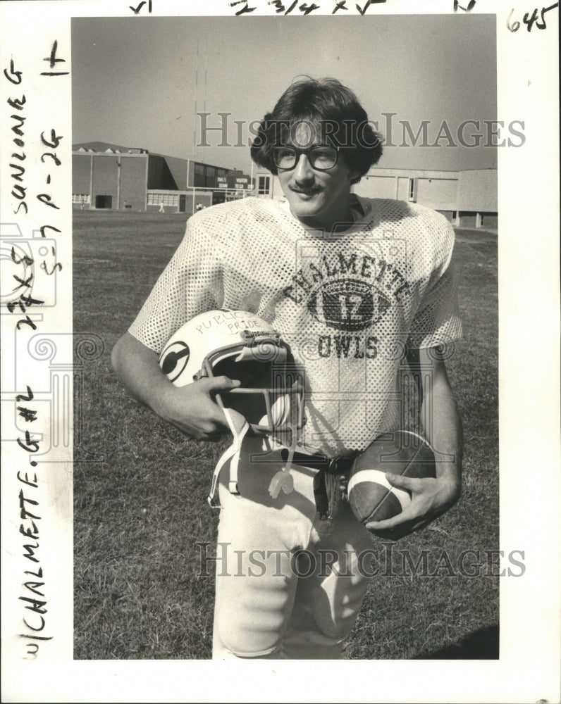 1980 Press Photo Football - Buddy Bodden of Chalmette Owls - nos05752- Historic Images