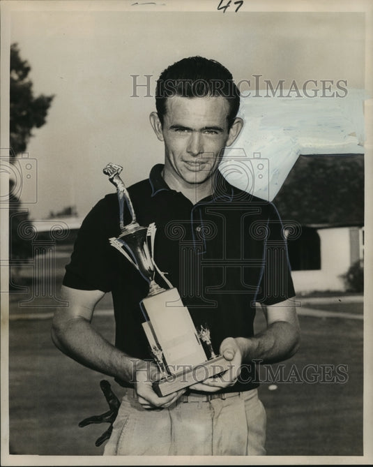 Press Photo Golfer Mickey Cooper with Trophy - nos05785- Historic Images