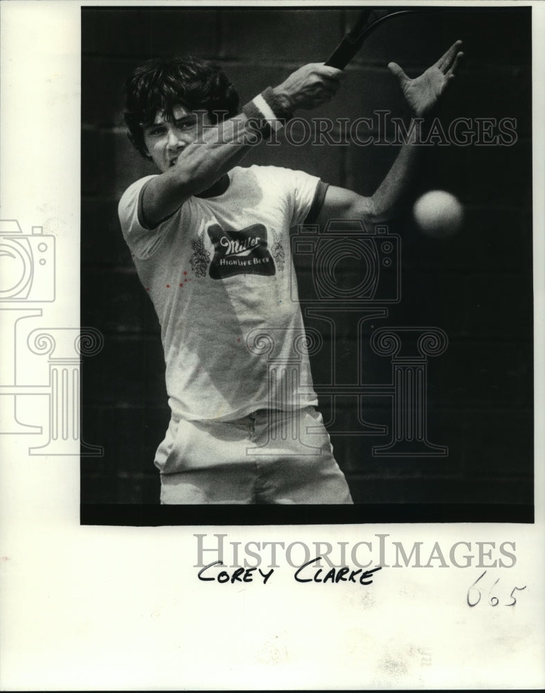 1981 Press Photo Corey Clarke, Tennis Player on the Court - nos05878- Historic Images