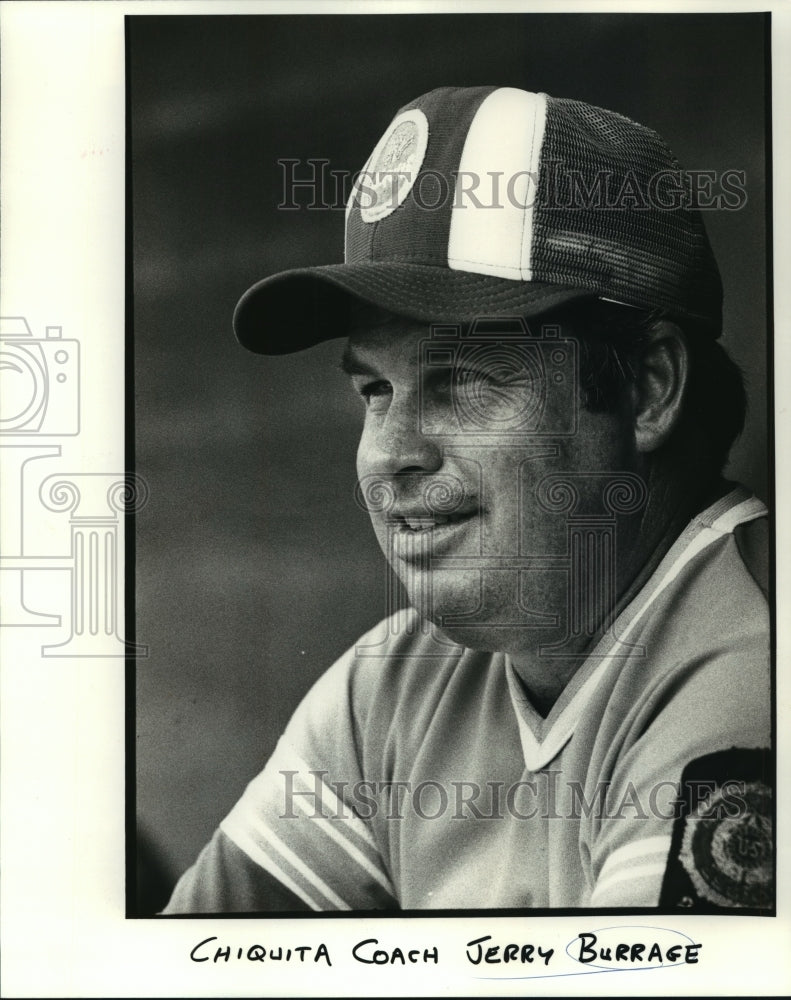 1981 Press Photo Chiquita Coach Jerry Burrage, Baseball, Assistant Coach- Historic Images