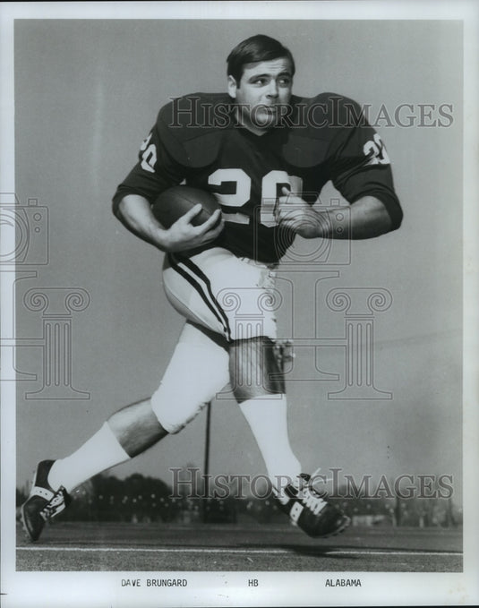 1971 Press Photo Alabama Football Player Dave Brungard - nos06063- Historic Images