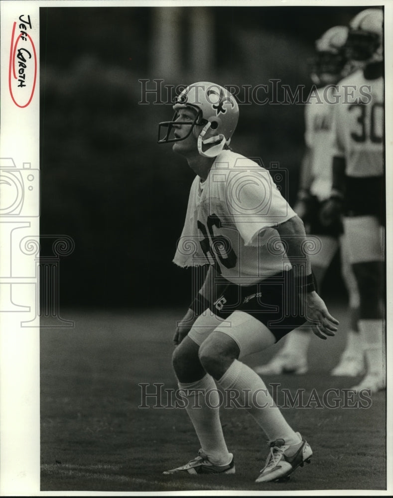 1984 Press Photo New Orleans Saints - Jeff Caroth at Practice - nos06195- Historic Images