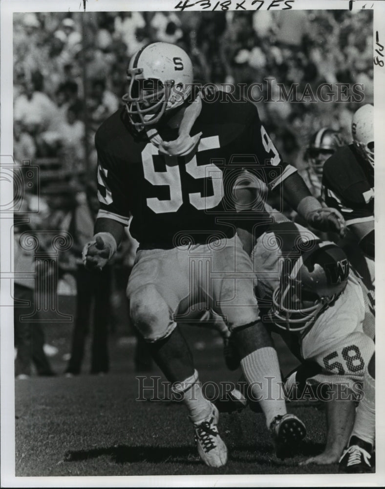 1977 Press Photo Football Player Gordy Ceresino, Stanford Middle Linebacker- Historic Images