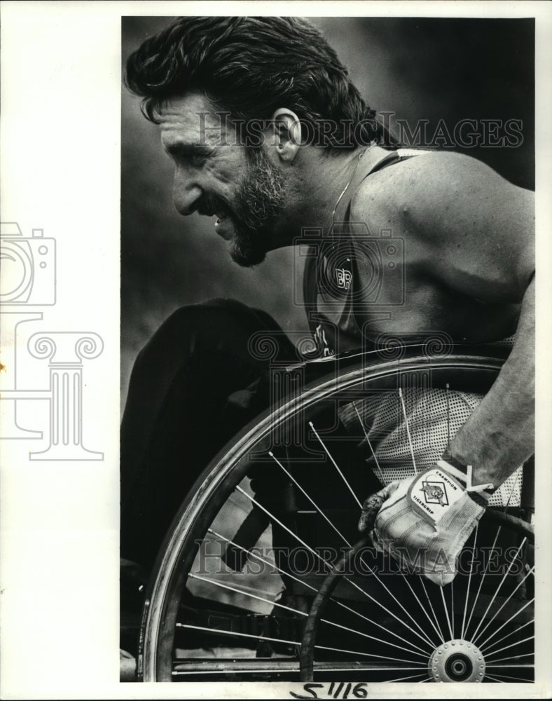 1985 Press Photo Wheelchair Racer Phil Carpenter - nos06241- Historic Images