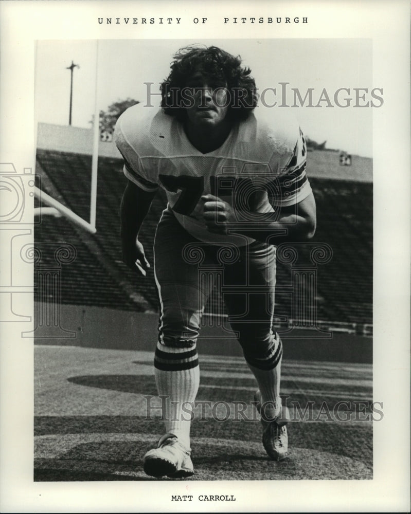 1977 Press Photo Football - University of Pittsburgh&#39;s Matt Carroll - nos06266- Historic Images