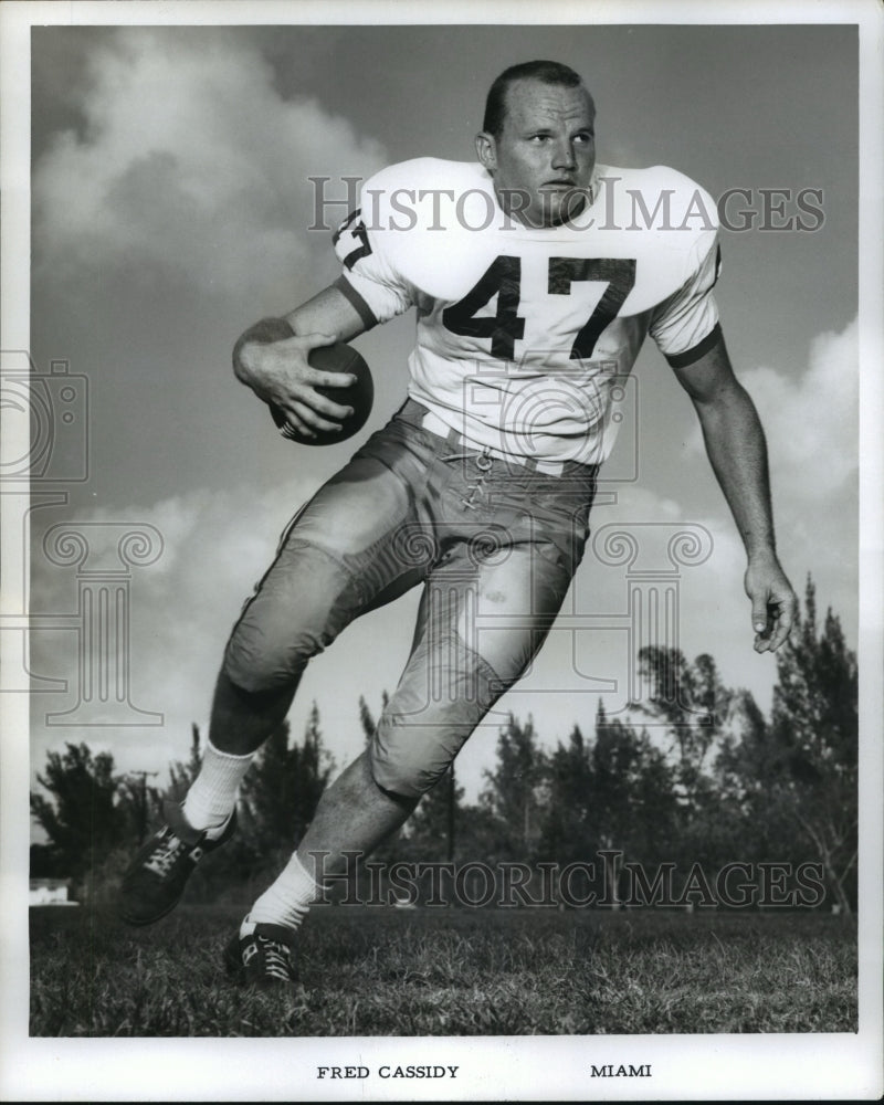 1965 Press Photo Miami Football Player Fred Cassidy - nos06297- Historic Images