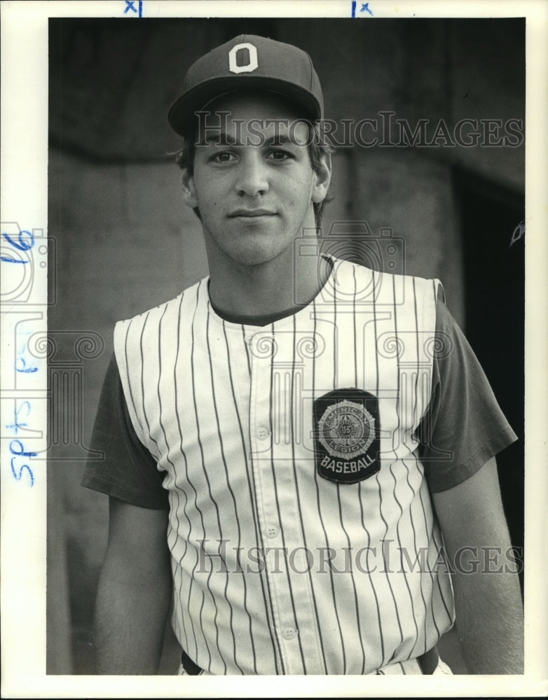 1986 Press Photo Odeco&#39;s Rick Chanove, Baseball Player - nos06309- Historic Images