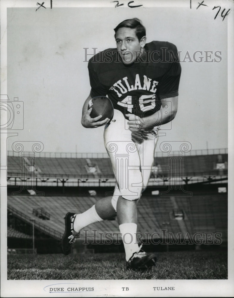 1969 Press Photo Tulane Football Player Duke Chappuis, Tailback - nos06320- Historic Images