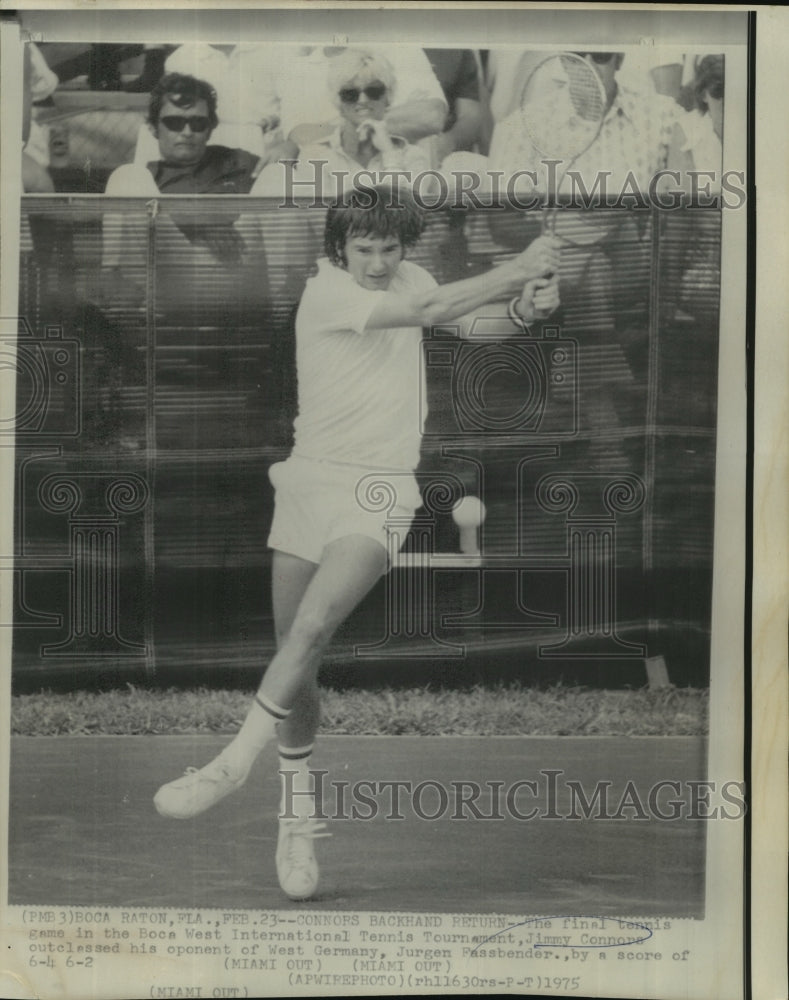 1975 Press Photo Tennis Player Jimmy Connors in Boca West International Tennis- Historic Images