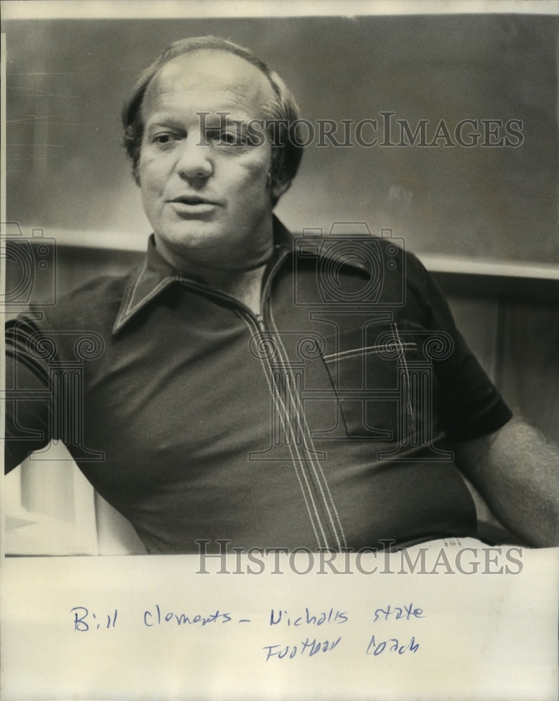 1975 Press Photo Nicholls State University Head Football Coach Bill Clements- Historic Images