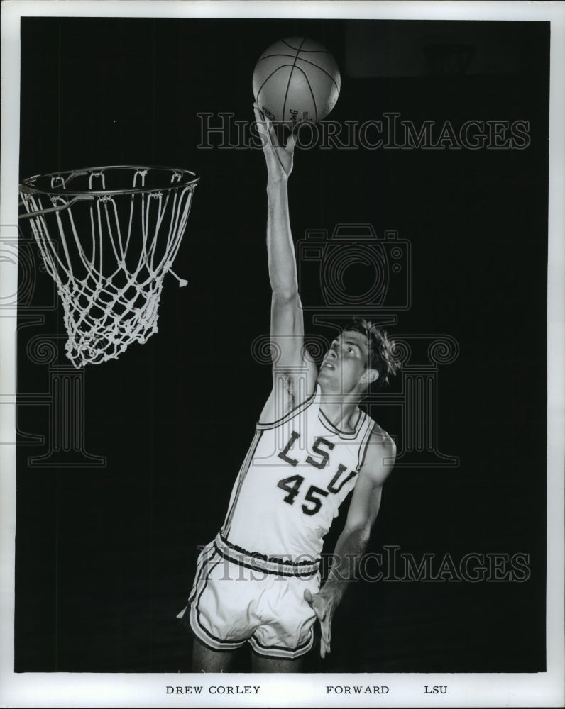 1968 Press Photo Louisiana State University Basketball Player Drew Corley- Historic Images