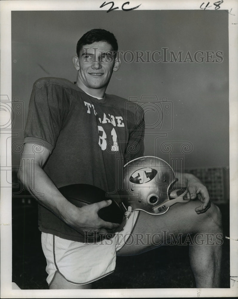 1967 Press Photo Football Player Jerry Colquette, Tulane University - nos06794- Historic Images