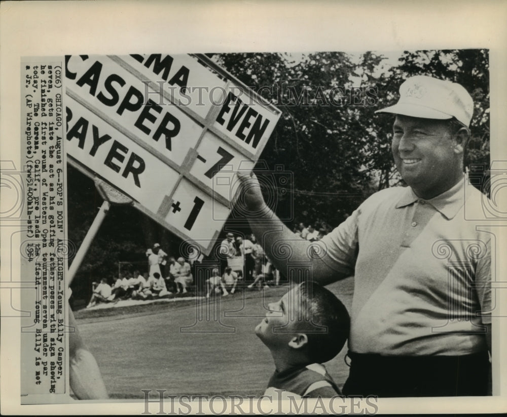 1954 Press Photo Young Billy Casper, and Father, Golfer Billy Casper at Game- Historic Images