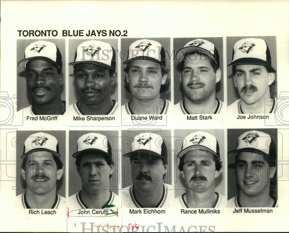 1987 Press Photo Toronto Blue Jays Number 2 Players - nos06905- Historic Images