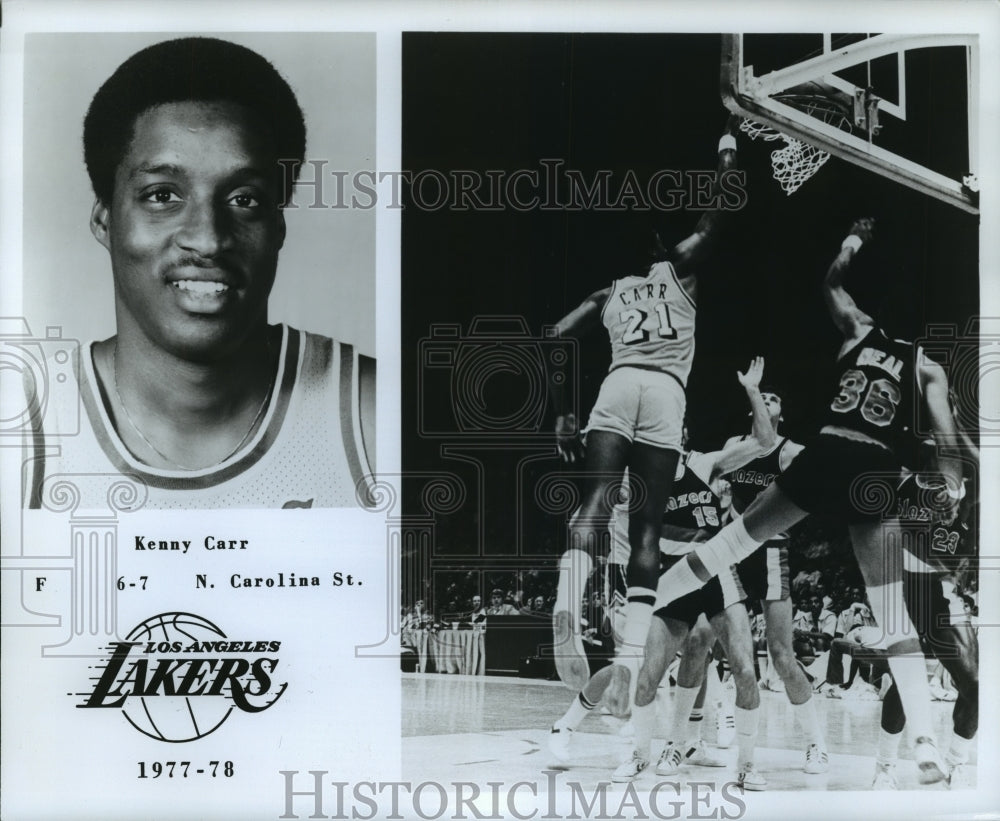 1977 Press Photo Los Angeles Lakers Basketball Player Kenny Carr, Forward, 6-7- Historic Images