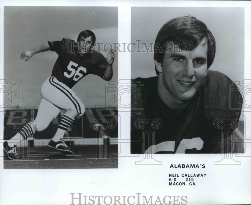 1978 Press Photo Neil Callaway, Alabama Football Player - nos07368- Historic Images