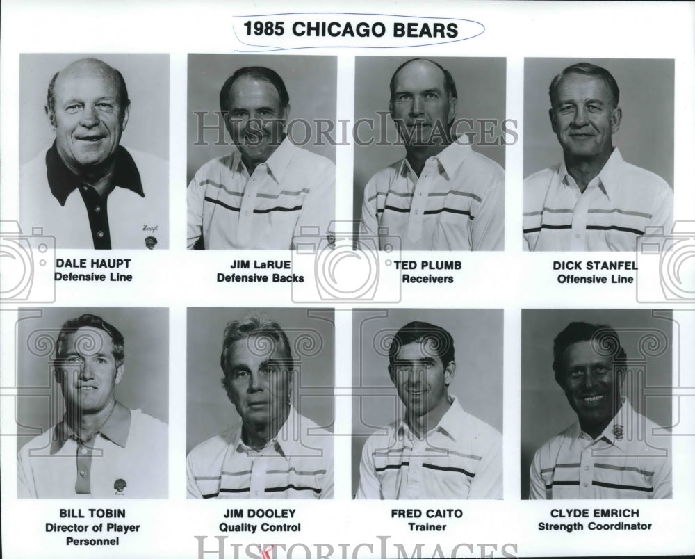 1985 Press Photo Chicago Bears Football Coaching and Training Staff - nos07399- Historic Images