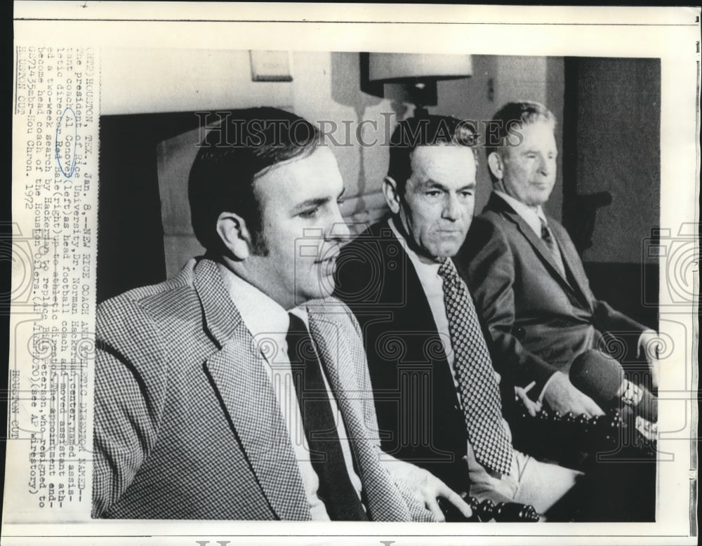 1972 Press Photo Doctor Norman Hackerman with Others at Football Conference- Historic Images