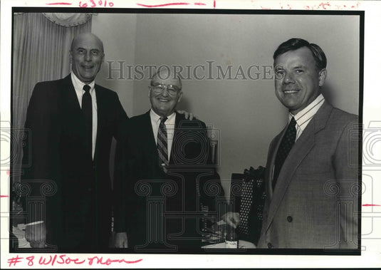 1990 Press Photo Bob Pettit, Roy Mossy, Rick Gardner at Hermann-Grimma Benefit- Historic Images