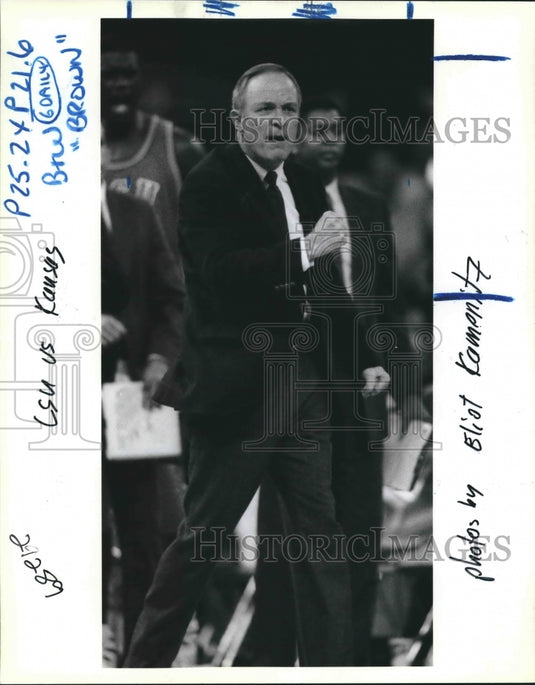 1990 Press Photo Louisiana State University Head Basketball Dale Brown- Historic Images
