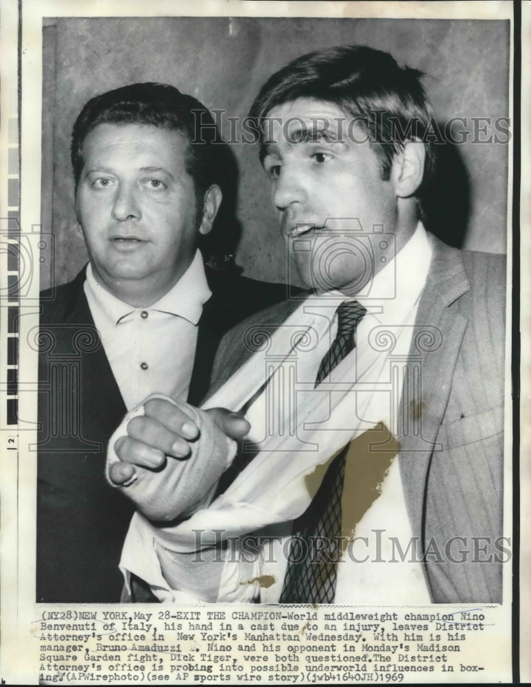 1969 Press Photo Nino Benvenuti, World Middleweight Champion in New York- Historic Images