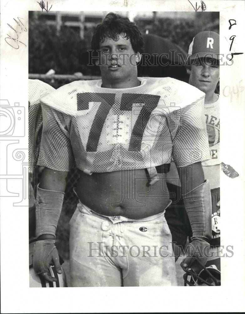 1981 Press Photo Jeff Brignac, Rummel Football Defensive Lineman - nos08136- Historic Images