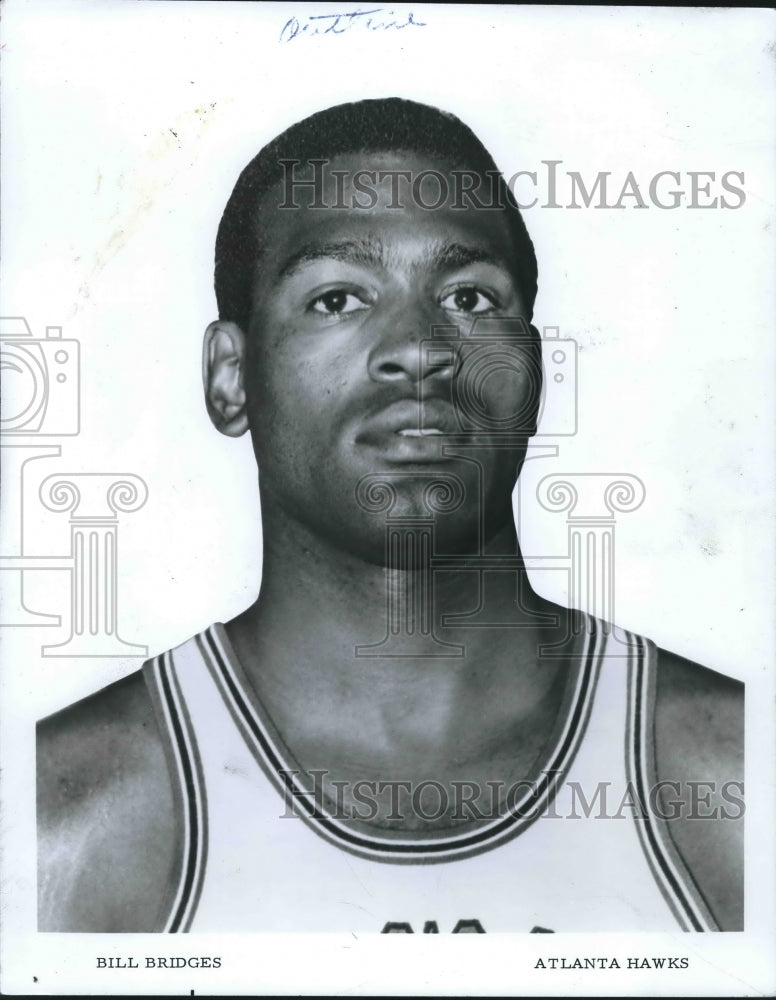 1970 Press Photo Bill Bridges, Atlanta Hawks Basketball Player - nos08143- Historic Images