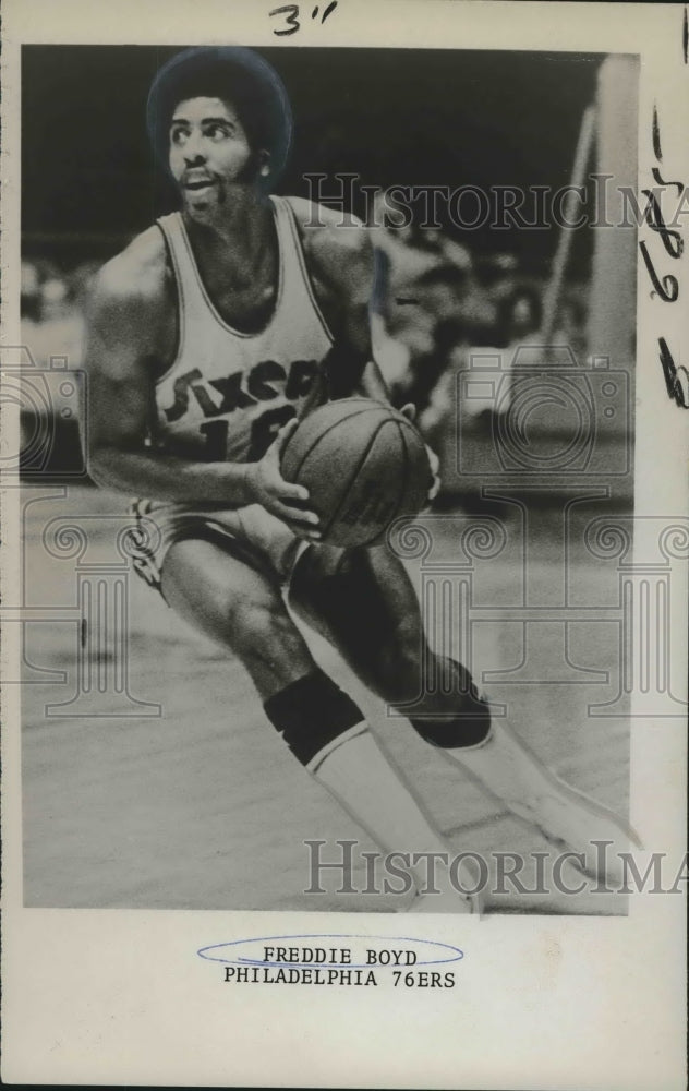 1976 Press Photo Philadelphia 76ers Basketball Player Freddie Boyd - nos08310- Historic Images