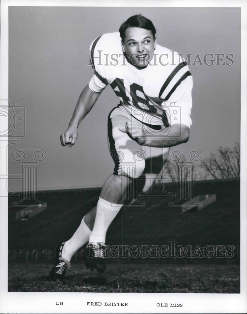 1970 Press Photo Ole Miss Football Player Fred Brister, LB - nos08427- Historic Images