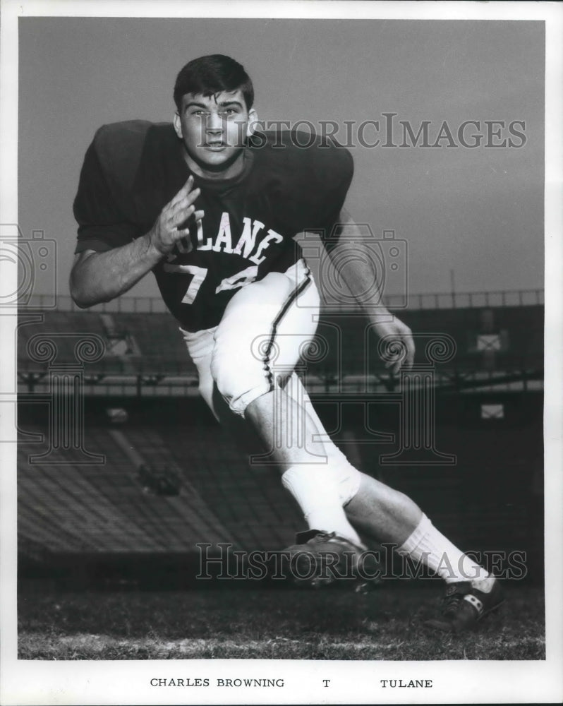 1970 Press Photo Tulane Football Player Charles Browning, T - nos08493- Historic Images