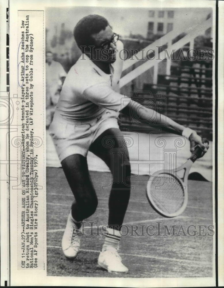 1970 Press Photo Tennis Player Arthur Ashe in Men&#39;s Singles Championship Game- Historic Images