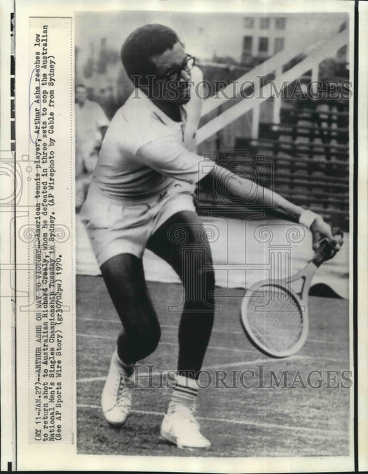 1970 Press Photo Tennis Player Arthur Ashe in Men's Singles Championship Game- Historic Images