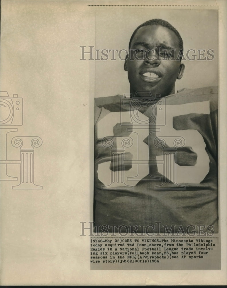 1964 Press Photo Minnesota Vikings Football Player Ted Dean - nos08767- Historic Images