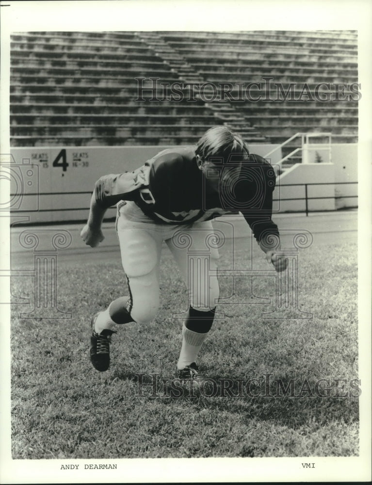 1973 Press Photo VMI Football Player Andy Dearman - nos08790- Historic Images