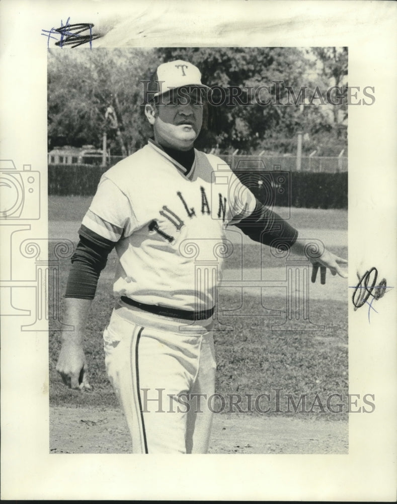 1975 Press Photo Joe Brockoff, Tulane University Baseball Coach - nos08898- Historic Images