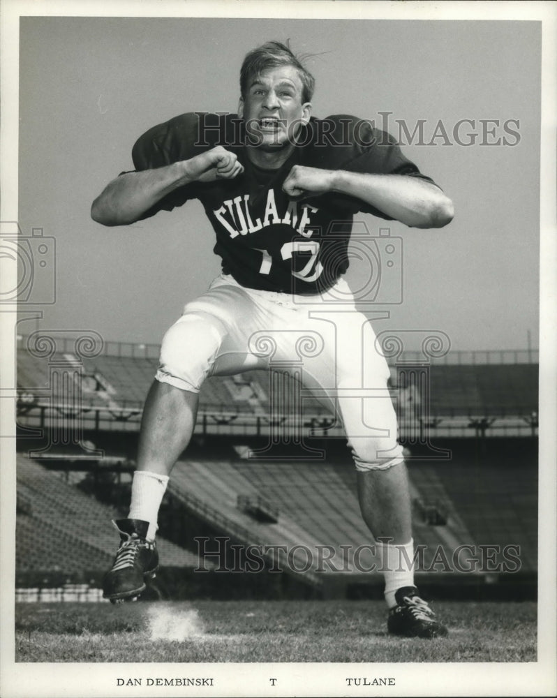 1967 Press Photo Tulane University Football Player Dan Dembinski, Tackle- Historic Images