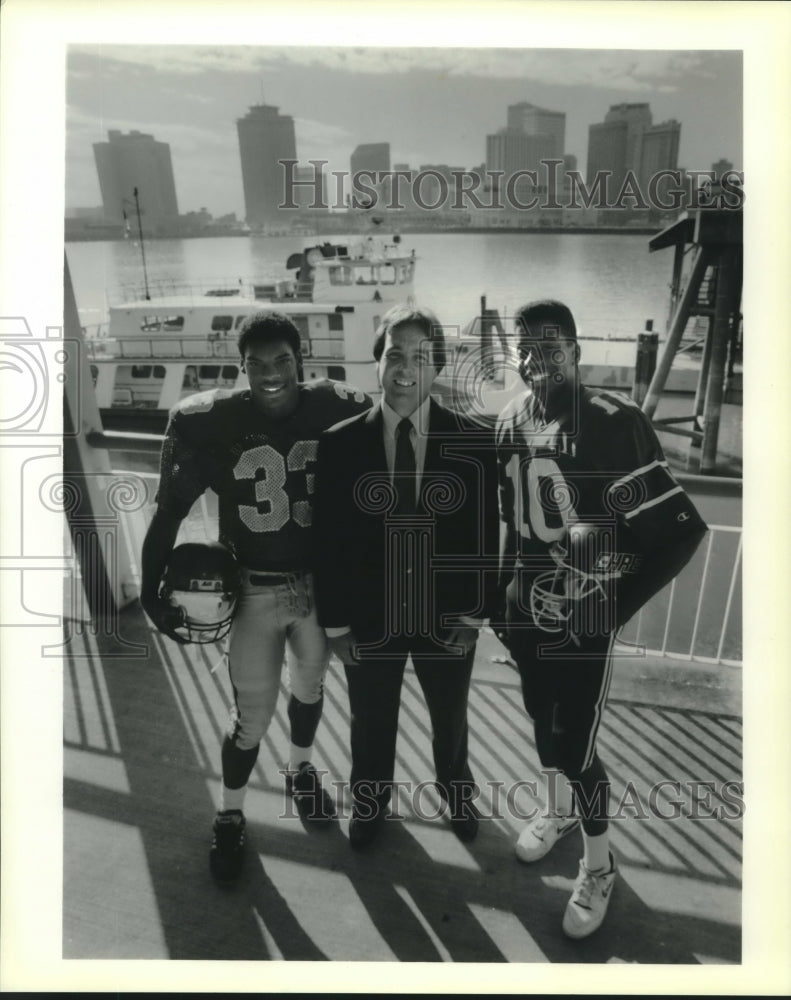 1989 Press Photo Football - West Bank High School Players &amp; of the Year- Historic Images