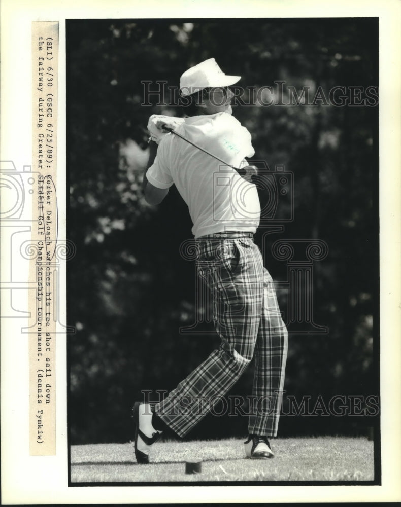 1989 Press Photo Golfer Corker DeLoach in Greater Slidell Golf Championship Game- Historic Images