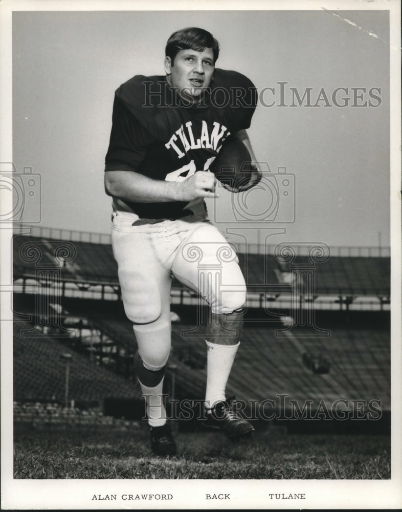 1972 Press Photo Alan Crawford, Tulane University Football Player - nos09127- Historic Images